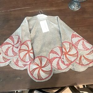 Gray Felt Peppermint Tree Skirt